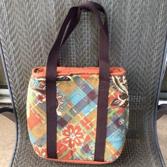 Spartina 449 Rust Print Canvas Insulated Lunch Cooler Bag - Picture 2 of 7